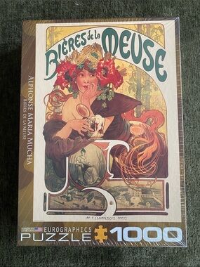 Bieres de la meuse by Alphonse Maria Mucha PUZZLE.